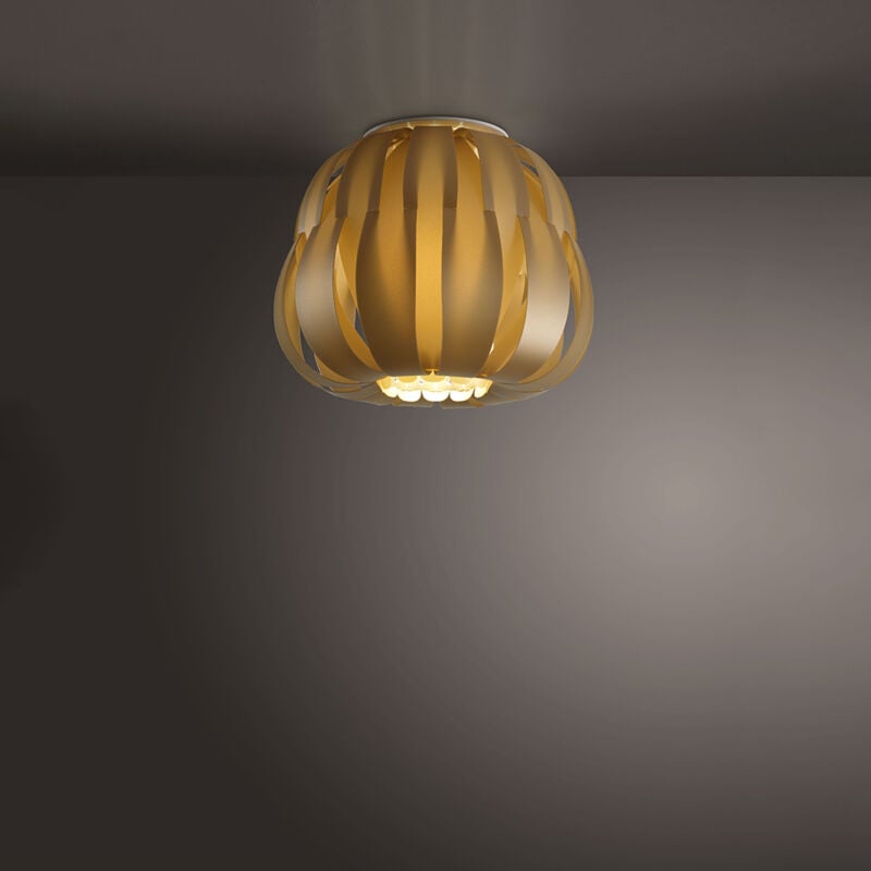 foto del prodotto linea zero plafoniera moderna 1 luce queen in polilux oro d40 made in italy
