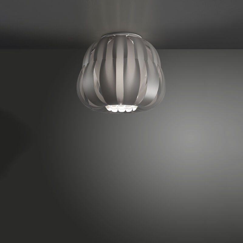 foto del prodotto linea zero plafoniera moderna 1 luce queen in polilux silver d19 made in italy