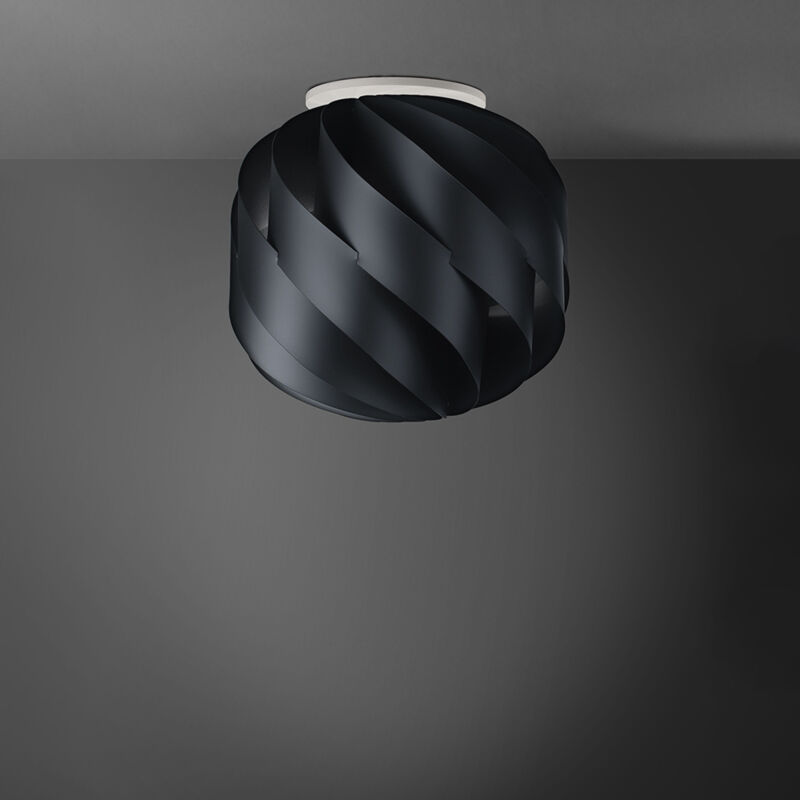 foto del prodotto linea zero plafoniera moderna globe 1 luce in polilux nero d25 made in italy