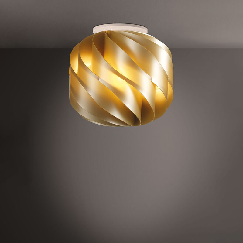 foto del prodotto linea zero plafoniera moderna globe 1 luce in polilux oro d25 made in italy