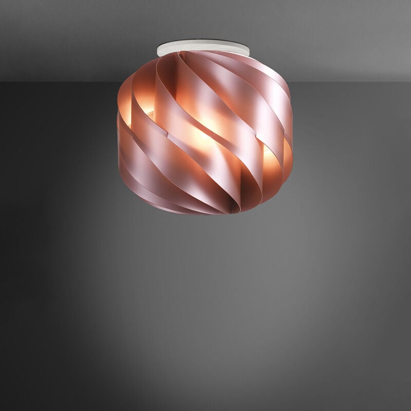 foto del prodotto linea zero plafoniera moderna globe 1 luce in polilux rosa metallico d40 made in italy
