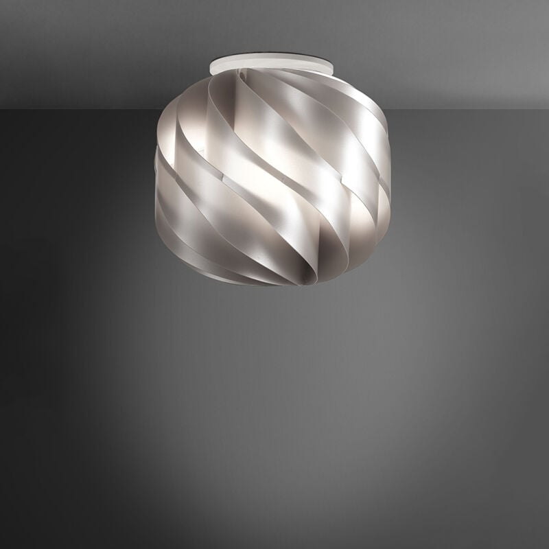 foto del prodotto linea zero plafoniera moderna globe 1 luce in polilux silver d25 made in italy