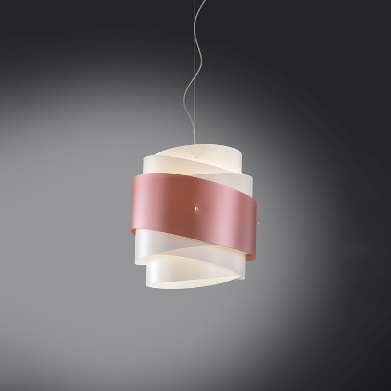 immagine 0 del prodotto linea zero sospensione moderna 1 luce bea in polilux rosa metallico d40 made in italy