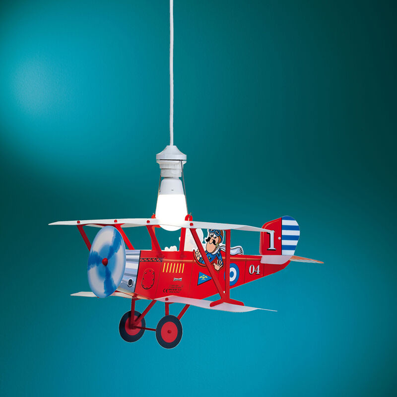 immagine 0 del prodotto linea zero sospensione moderna 1 luce biplano rosso in polilux made in italy