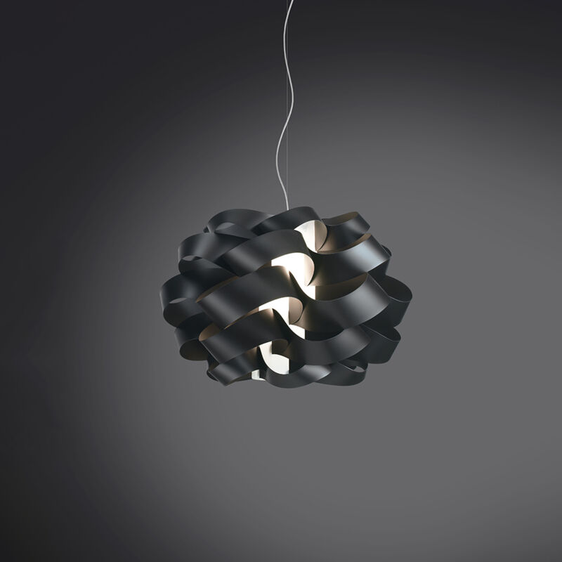 foto del prodotto linea zero sospensione moderna 1 luce cloud d30 in polilux nero made in italy