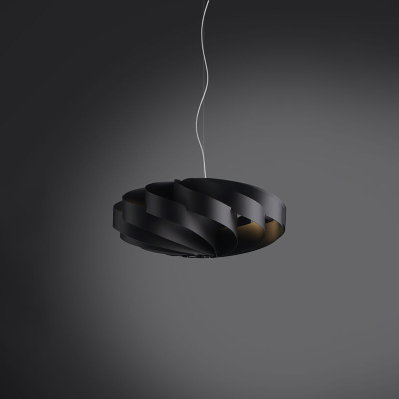 foto del prodotto linea zero sospensione moderna 1 luce flat in polilux nero d40 made in italy