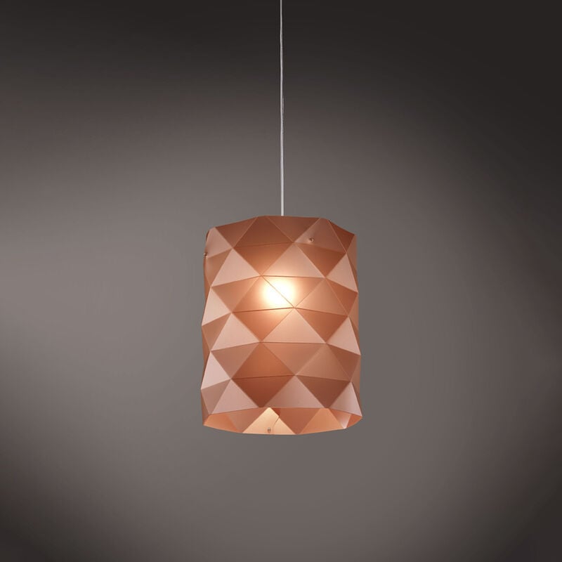 foto del prodotto linea zero sospensione moderna 1 luce prisma in polilux rame d27 made in italy