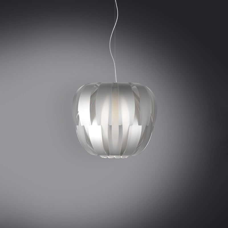 foto del prodotto linea zero sospensione moderna 1 luce queen in polilux silver d42 made in italy