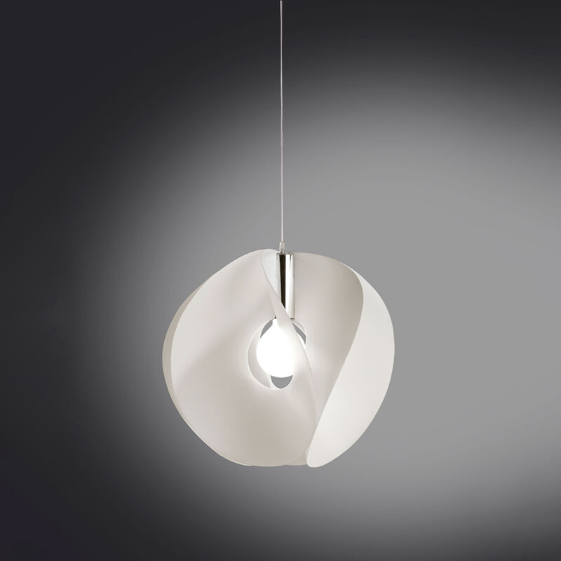 foto del prodotto linea zero sospensione moderna a 1 luce atom in polilux bianco d54 made in italy