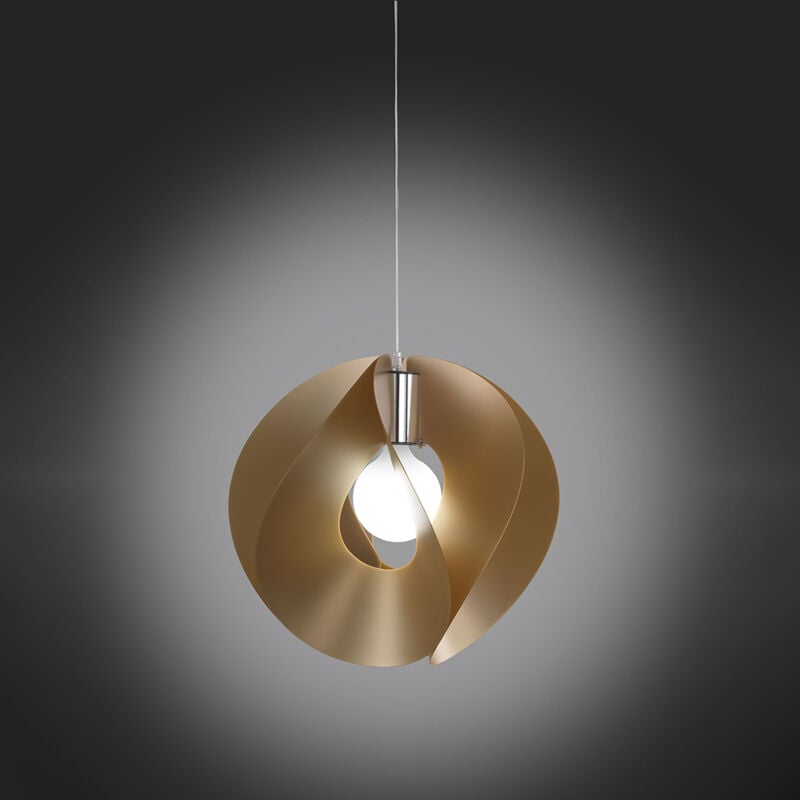 foto del prodotto linea zero sospensione moderna a 1 luce atom in polilux oro d45 made in italy