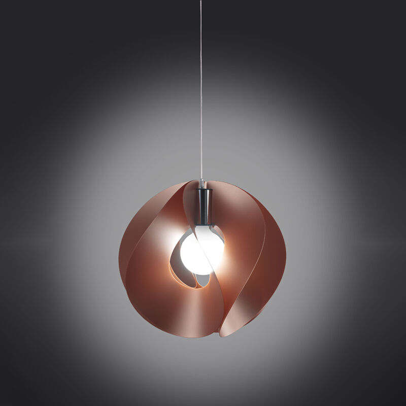 foto del prodotto linea zero sospensione moderna a 1 luce atom in polilux rame d45 made in italy