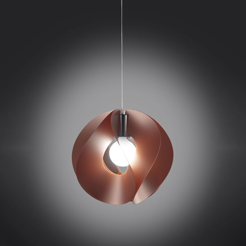 foto del prodotto linea zero sospensione moderna a 1 luce atom in polilux rame d54 made in italy