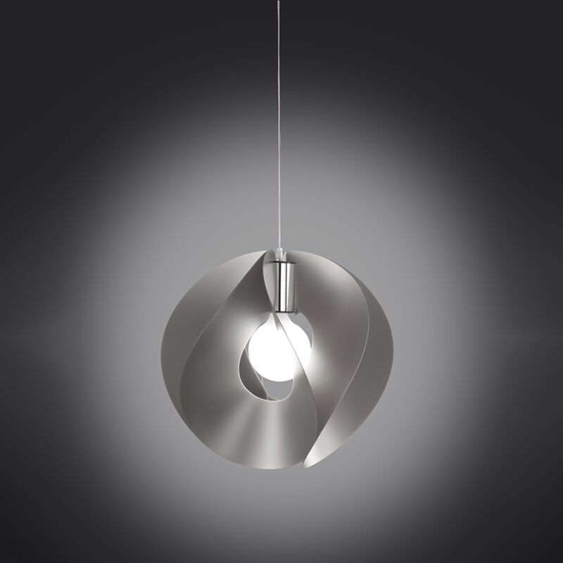foto del prodotto linea zero sospensione moderna a 1 luce atom in polilux silver d45 made in italy
