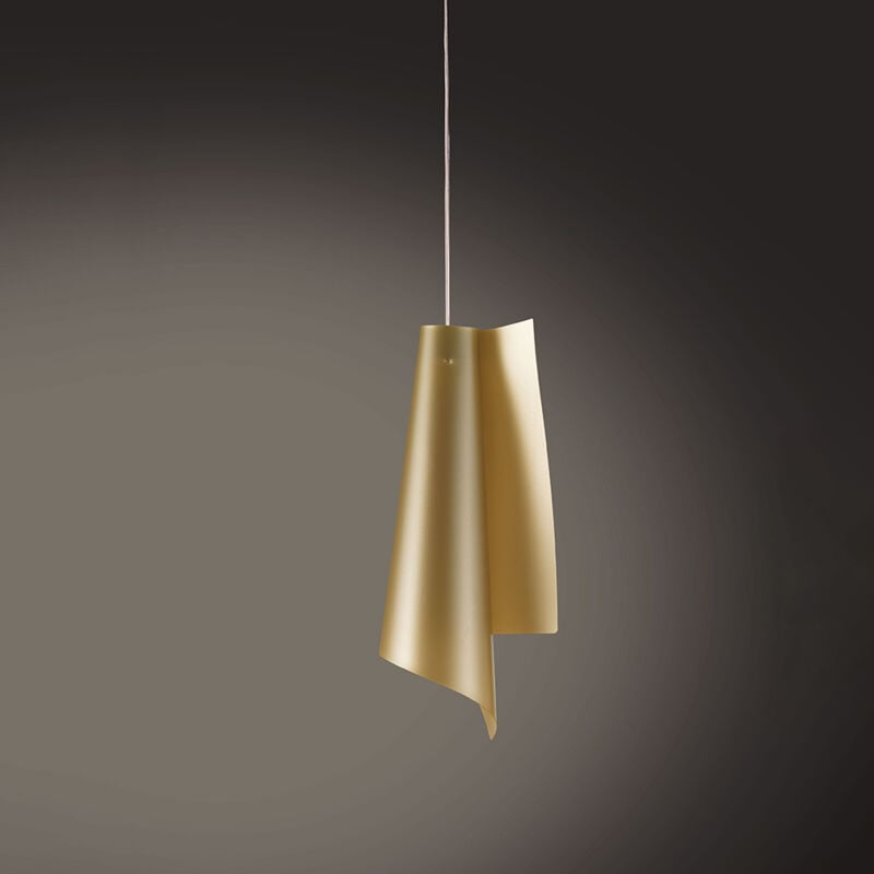 foto del prodotto linea zero sospensione moderna a 1 luce vela in polilux oro h50 made in italy