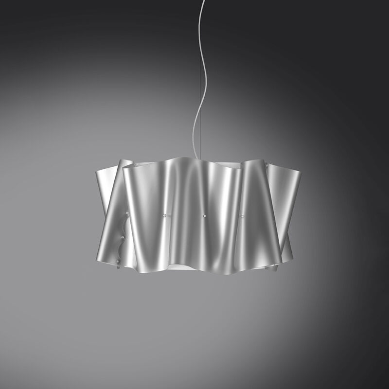 foto del prodotto linea zero sospensione moderna a 3 luci folio in polilux silver made in italy