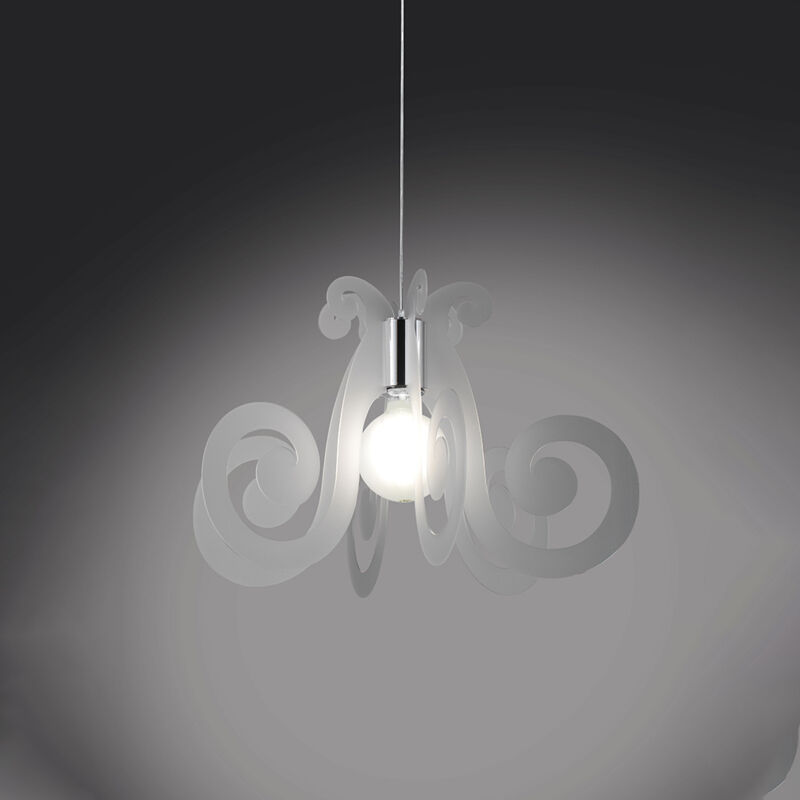 foto del prodotto linea zero sospensione moderna mizar 1 luce in metacrilato satinato space collection