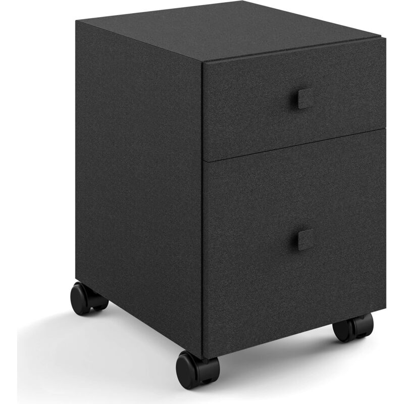 foto del prodotto lineabeta base 2 cassetti con ruote runner in acciaio nero