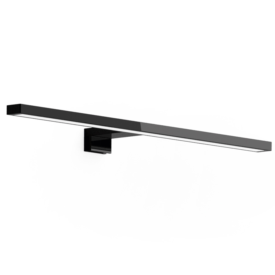 foto del prodotto lineabeta lampada ciari l.30 cm a parete specchio telaio nero opaco
