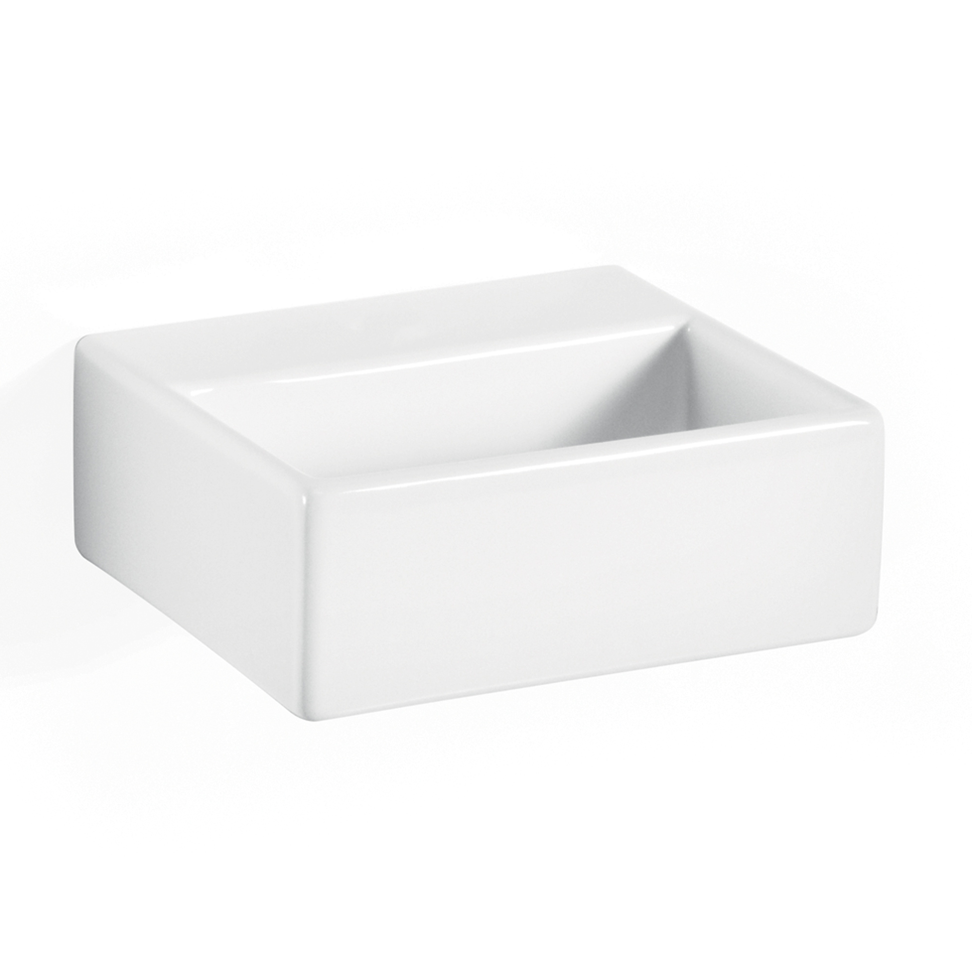 foto del prodotto lineabeta - lavabo da appoggio/sospeso senza foro rubinetto 32x29 bianco lucido