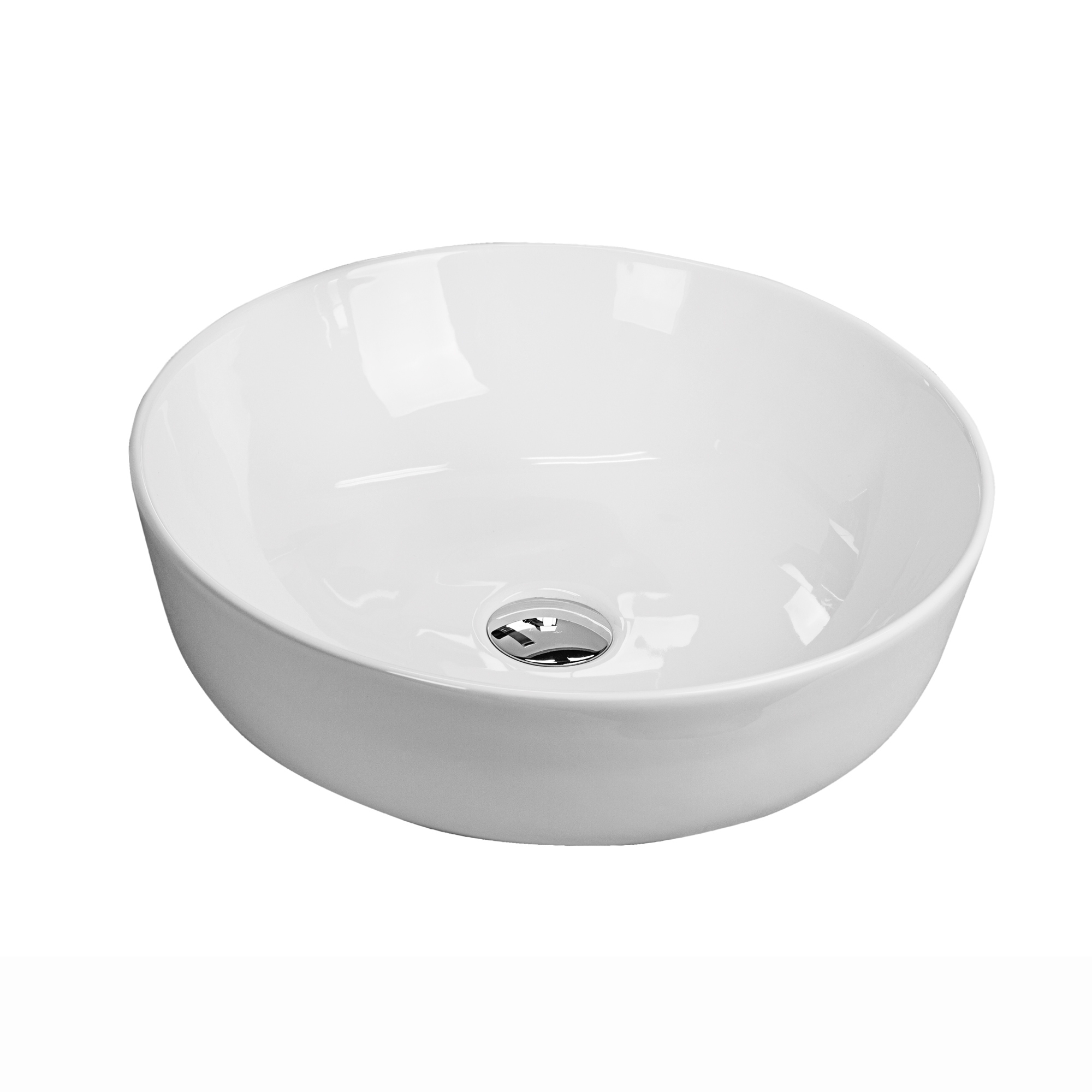 foto del prodotto lineabeta lavabo tondo da appoggio acquaio in ceramica 41,5 cm bianco lucido