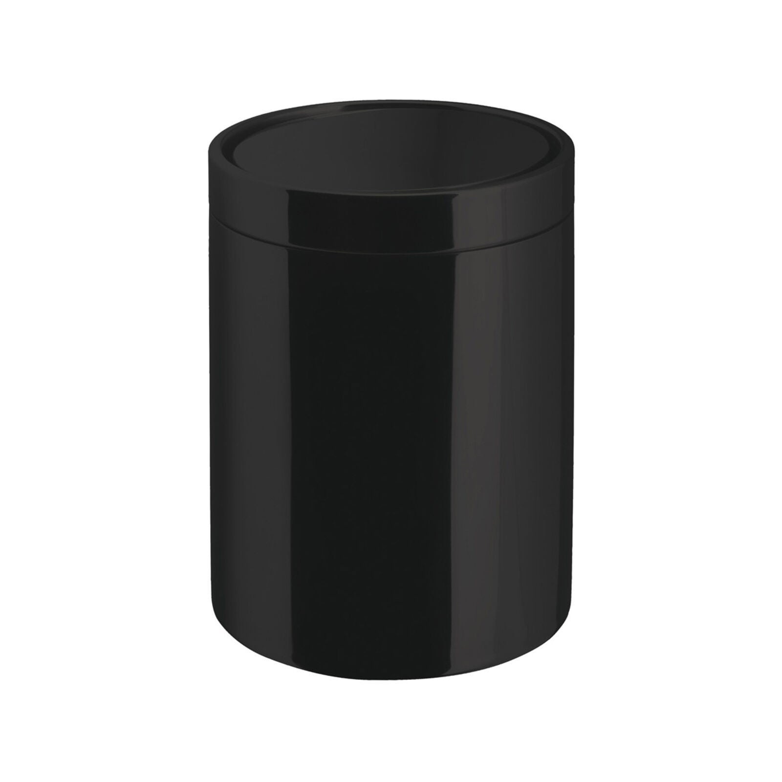 foto del prodotto lineabeta - pattumiera bagno sestei con coperchio basculante in acciaio inox nero