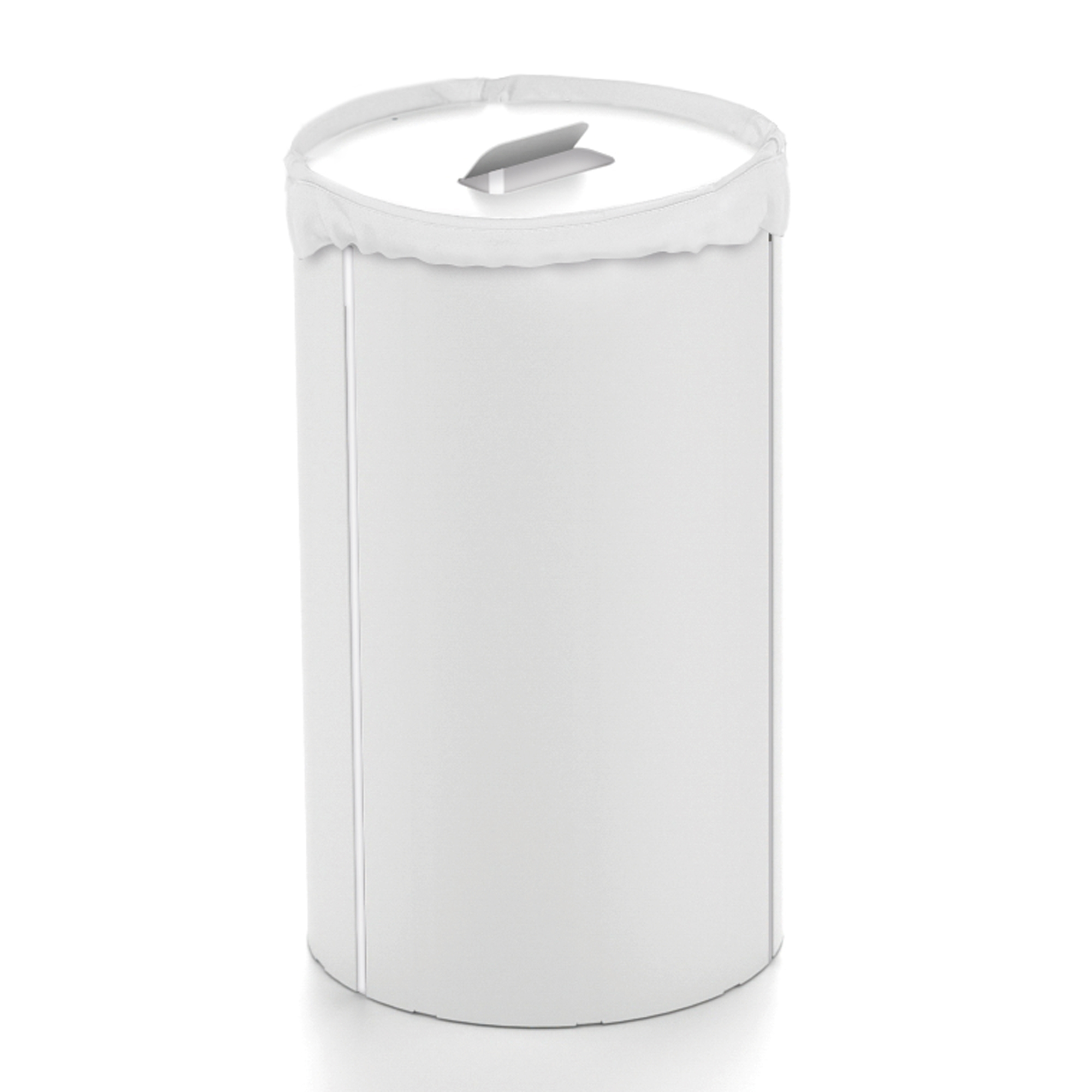 foto del prodotto lineabeta - portabiancheria bandoni tondo in alluminio bianco con sacco