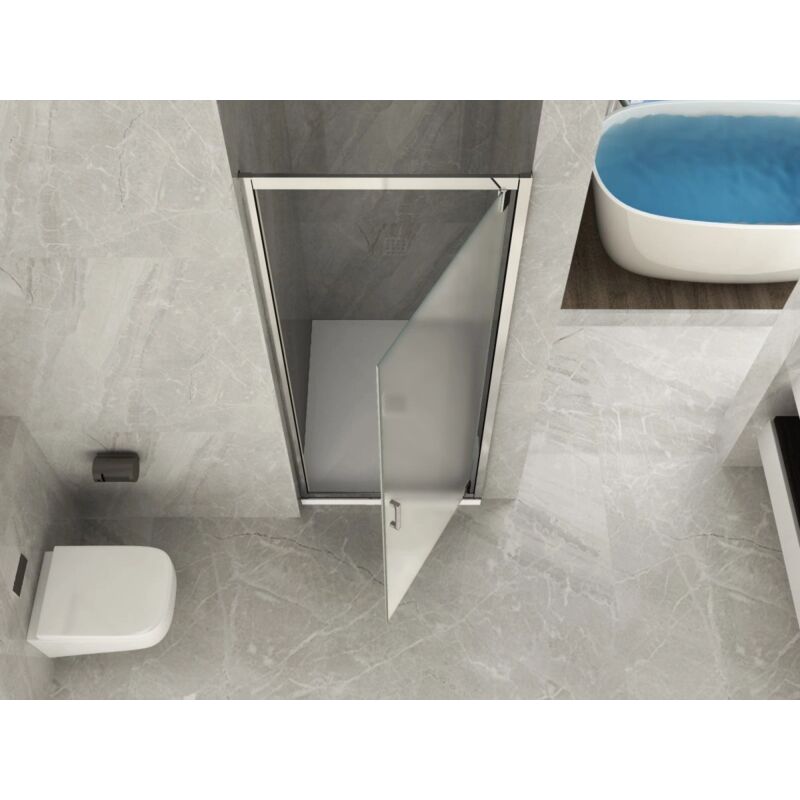 foto del prodotto lineadoccia box porta doccia in vetro opaco 6mm apertura battente interno o esterno 60 57 61 x h190 cm