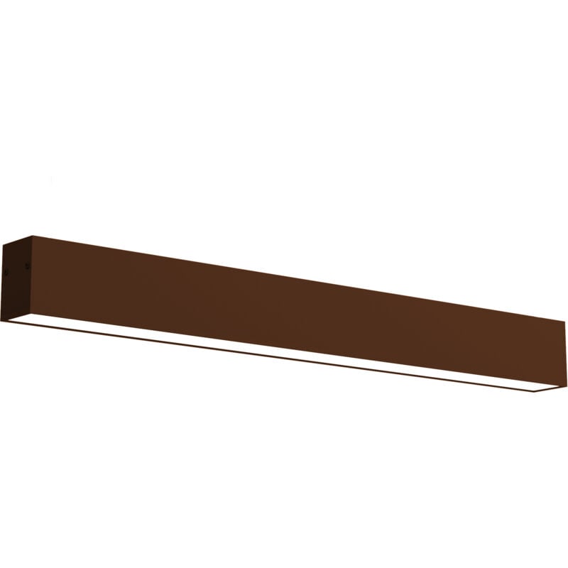 foto del prodotto linear plafoniera, strip led integrata, 9.6w, 4000k, metallo, marrone corten, l40cm - lumicom