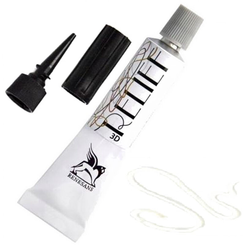 foto del prodotto liner in rilievo vernice deco renesans per vetrate 3d vetro 20ml 1 bianco