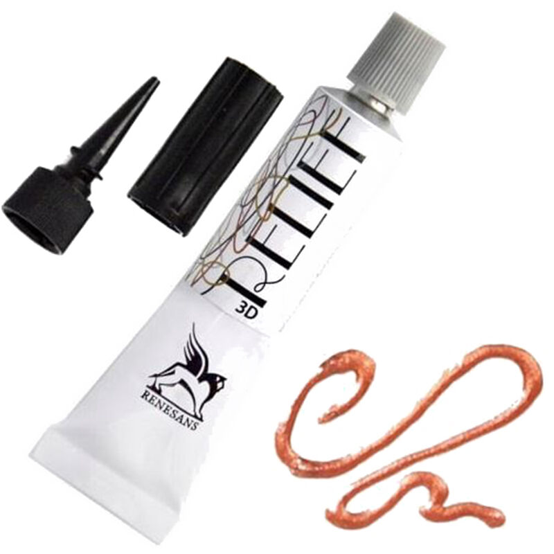 foto del prodotto liner in rilievo vernice deco renesans per vetrate 3d vetro 20ml 10 rame