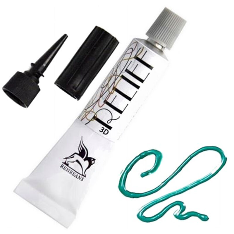 foto del prodotto liner in rilievo vernice deco renesans per vetrate 3d vetro 20ml 5 verde