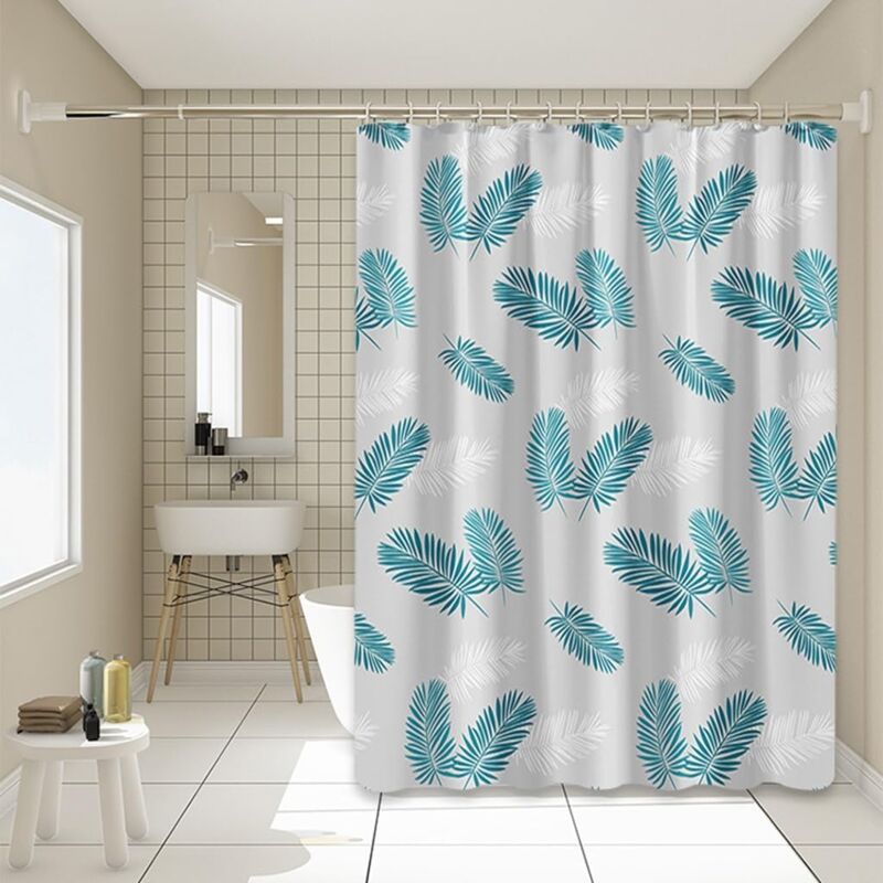 foto del prodotto linjou 150x180cm tenda da doccia impermeabile per bagno, tenda da doccia in piume peva, arredamento moderno traslucido, tenda da doccia in piume