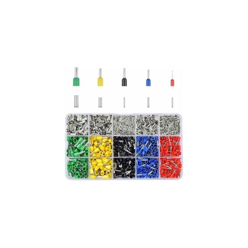 foto del prodotto linjou 1640 pz. terminali preisolati non isolati puntali per cavi terminali a crimpare isolati puntali per cablaggio connettori di testa elettrici