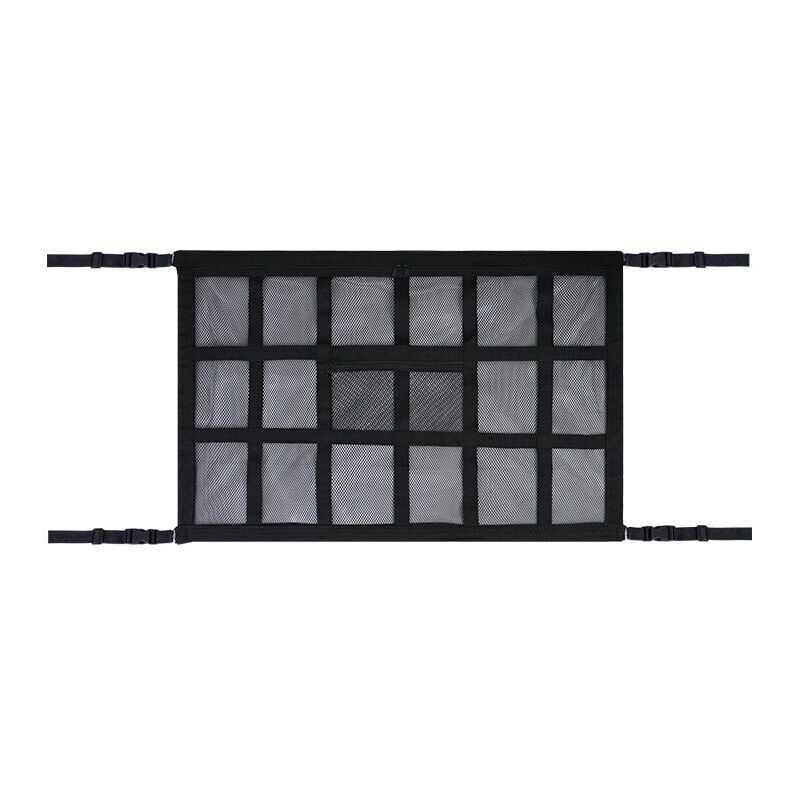 foto del prodotto linjou 18 griglie, 90 x 65 cm rete portaoggetti per tetto auto, borsa organizer per auto, borsa a rete universale per rete elastica interna per