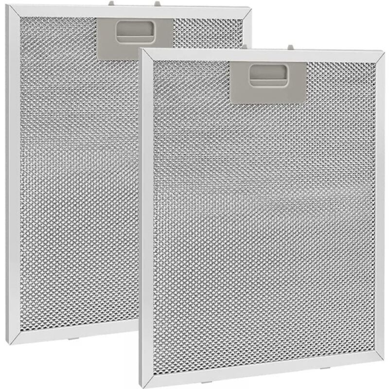 foto del prodotto linjou 2 filtri antigrasso in metallo per cappa aspirante 320x260mm, filtro a rete per cappa aspirante, accessorio per cappe da cucina argento