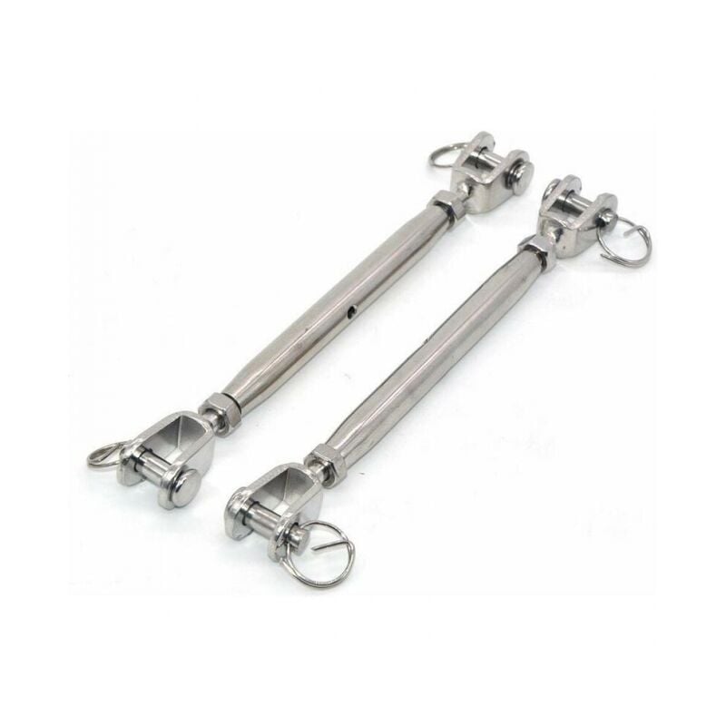 foto del prodotto linjou 2 tenditori a ganasce m10 in acciaio inox 304 con chiusura magnetica, vite di chiusura in acciaio inox, tenditore a bullone, tendicorda,