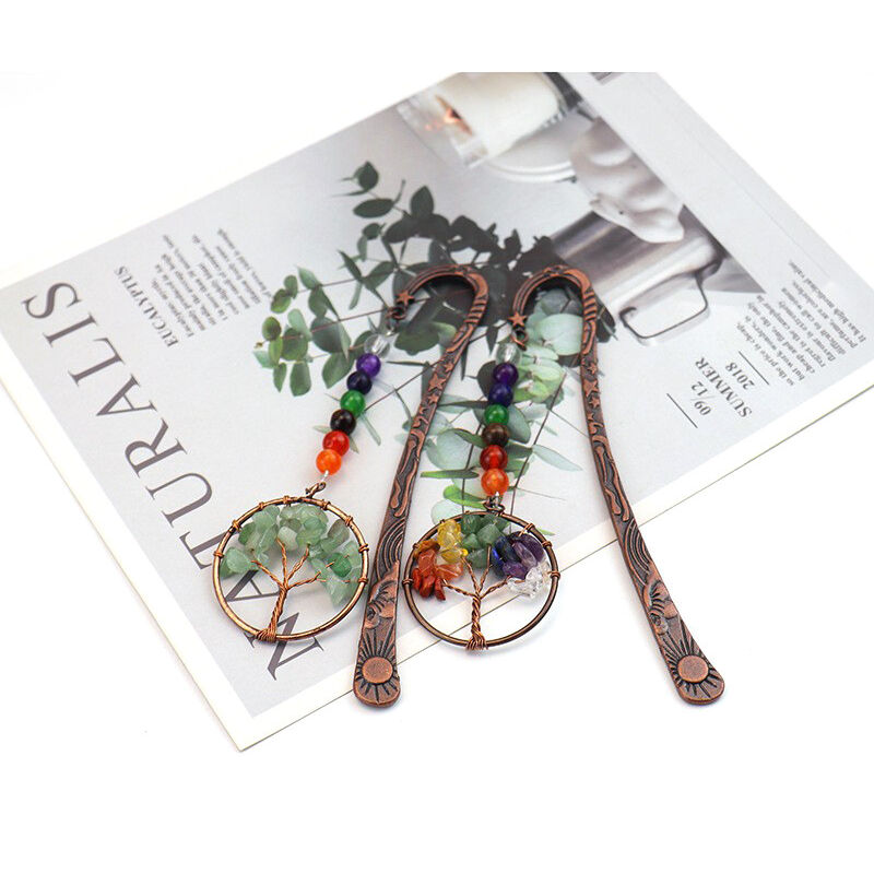 foto del prodotto linjou 2pcs vintage metallo segnalibro albero segnalibri per le donne studente insegnante laurea regalo di natale