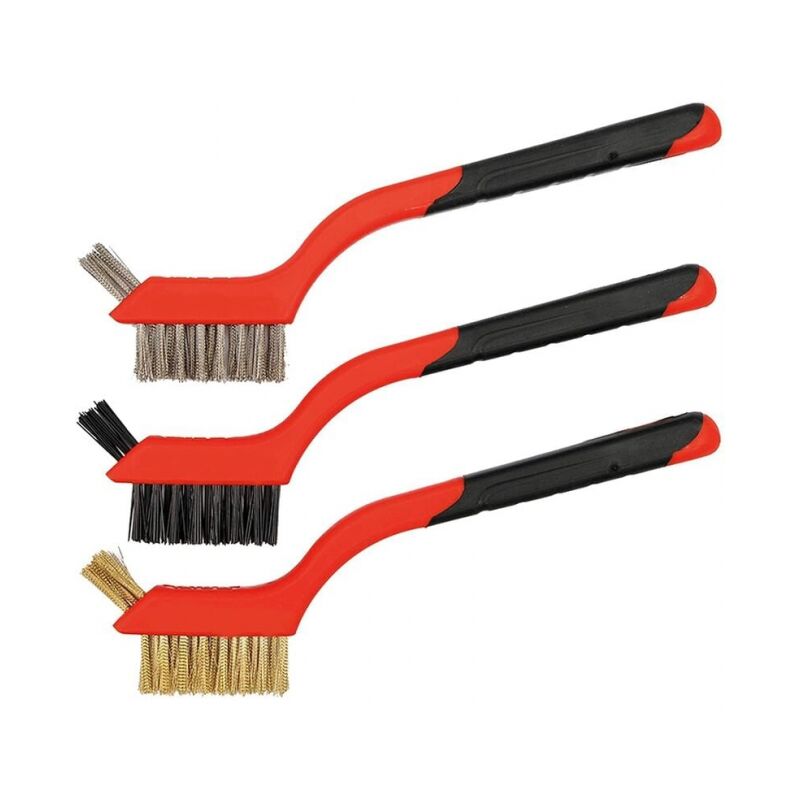 foto del prodotto linjou 3 spazzole metalliche, spazzole metalliche piccole per pulire ruggine, sporco, sfregamento della vernice e aree difficili da raggiungere con