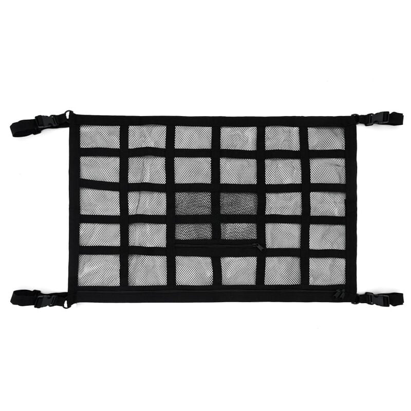 foto del prodotto linjou 30 griglie, 90 x 65 cm rete portaoggetti per tetto auto, borsa organizer per auto, borsa a rete universale per rete elastica interna per