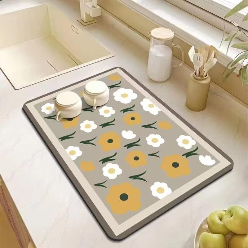 foto del prodotto linjou 30x40 cm tappetino drenante assorbente per ciotola macchina da caff drenaggio cucina scolapiatti ultra secco lavello in microfibra