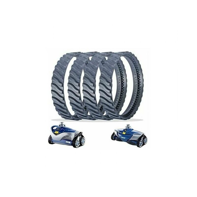 foto del prodotto linjou 4 cingoli di ricambio neri pulitore per piscina ruota per pneumatici r0526100 compatibile con zodiac baracuda mx6 mx8