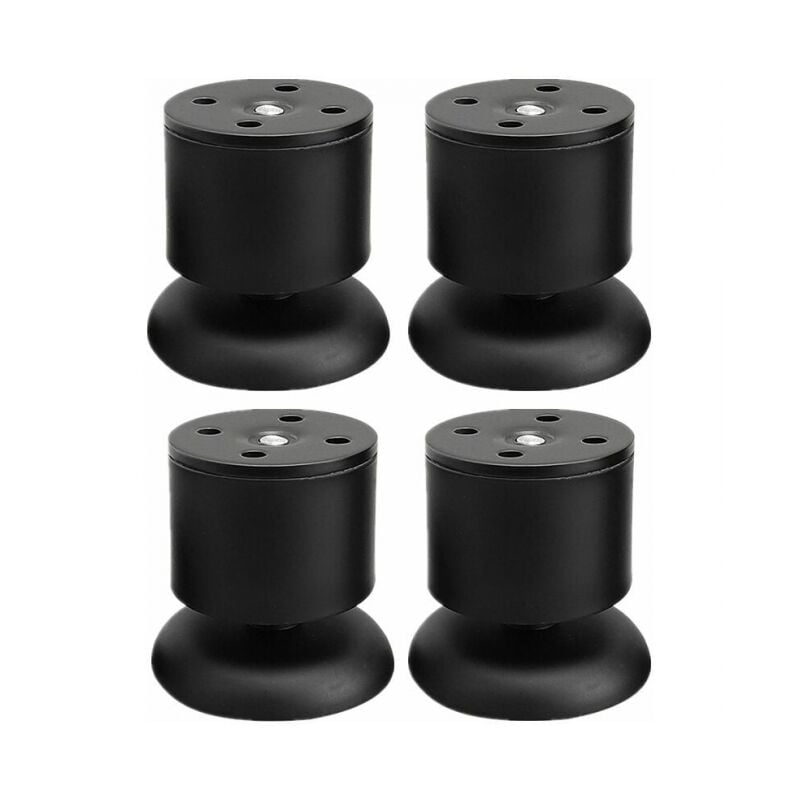 foto del prodotto linjou 4 gambe nere gambe da tavolo regolabili in acciaio inossidabile per mobili da 6 cm con tappetino in gomma