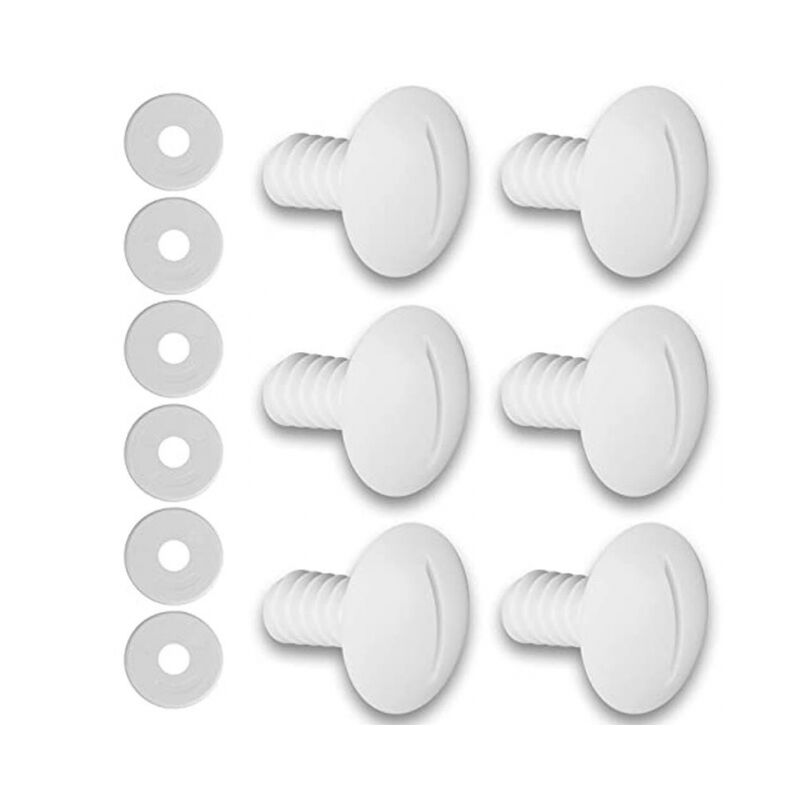 foto del prodotto linjou 6 set di viti per ruote in plastica bianca con rondelle c55 per accessori per pulitori per piscine polaris 180 280