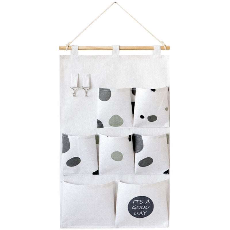 foto del prodotto linjou 7 tasche borsa portaoggetti da appendere, porta in tessuto da appendere alla parete, armadio da parete in tessuto, camera da letto, borsa da