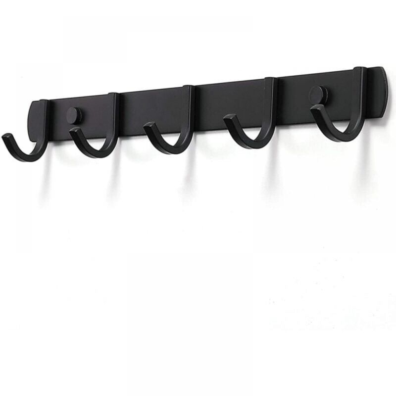 foto del prodotto linjou appendiabiti da parete, ganci appendiabiti di design in acciaio inossidabile, solidi ganci da bagno per camera da letto e ufficio, neri 5