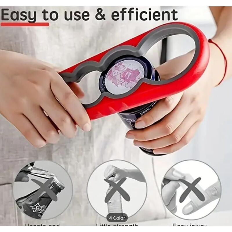foto del prodotto linjou apribottiglie multifunzionale in plastica per barattoli e bottiglie apriscatole facile da aprire per gli anziani