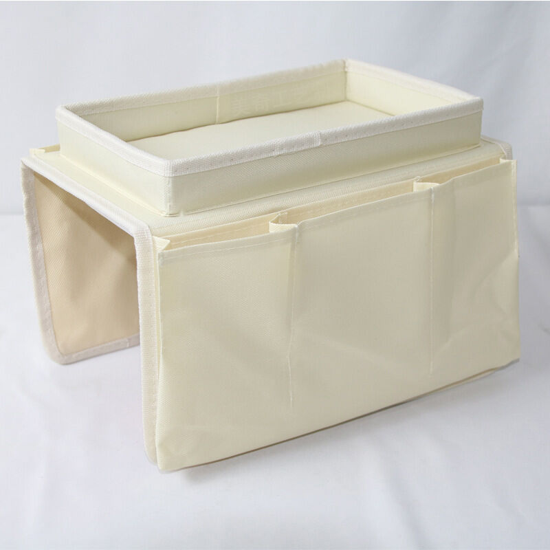 foto del prodotto linjou beige borsa portaoggetti per divano, borsa portaoggetti per braccioli divano, borsa per appendere telecomando, borsa portaoggetti per casa