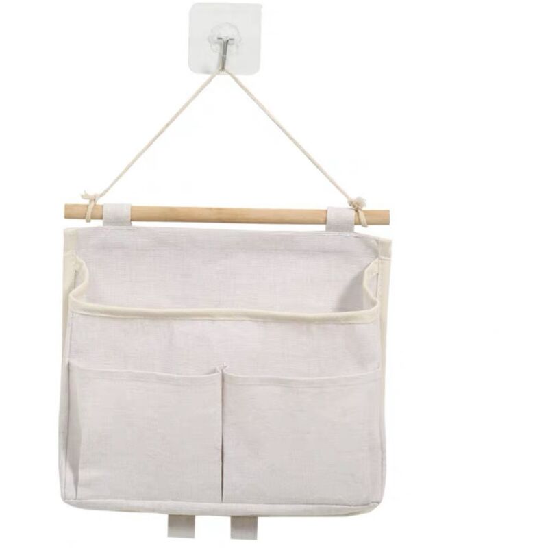 foto del prodotto linjou bianco 1 borsa portaoggetti sospesa, borsa portaoggetti montata a parete, portaoggetti sospesa, 3 scomparti con, borsa portaoggetti sospesa