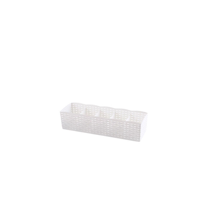 foto del prodotto linjou bianco scatola portaoggetti per cassetti, scatola portaoggetti per cassetti da scrivania con 5 griglie griglia perforata calzini maschere