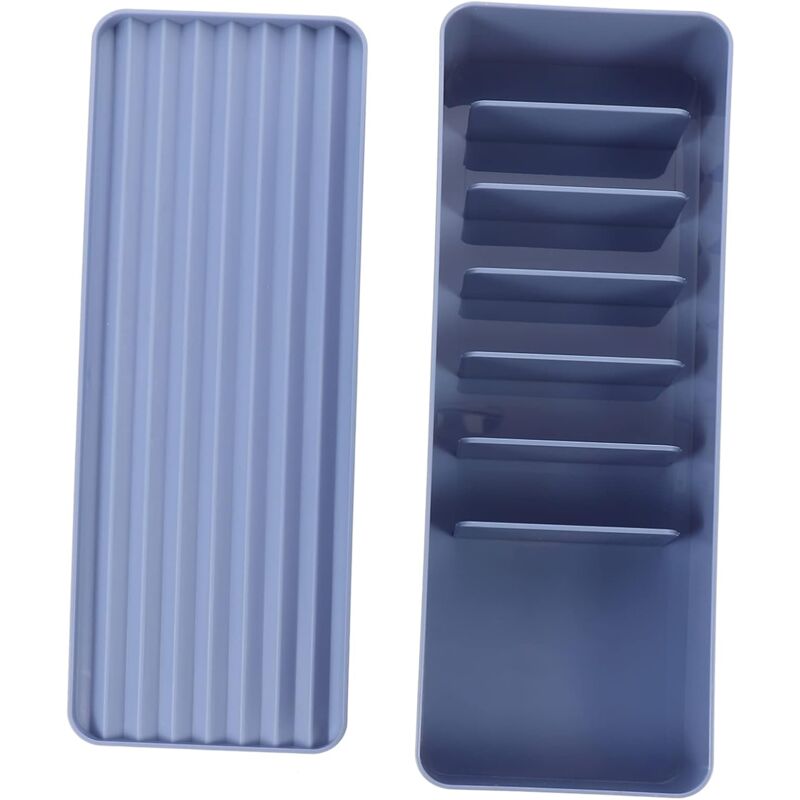 foto del prodotto linjou blu 1 scatola portaoggetti in plastica per cavo dati per auricolari, scatola portaoggetti per cancelleria per ufficio con coperchio,